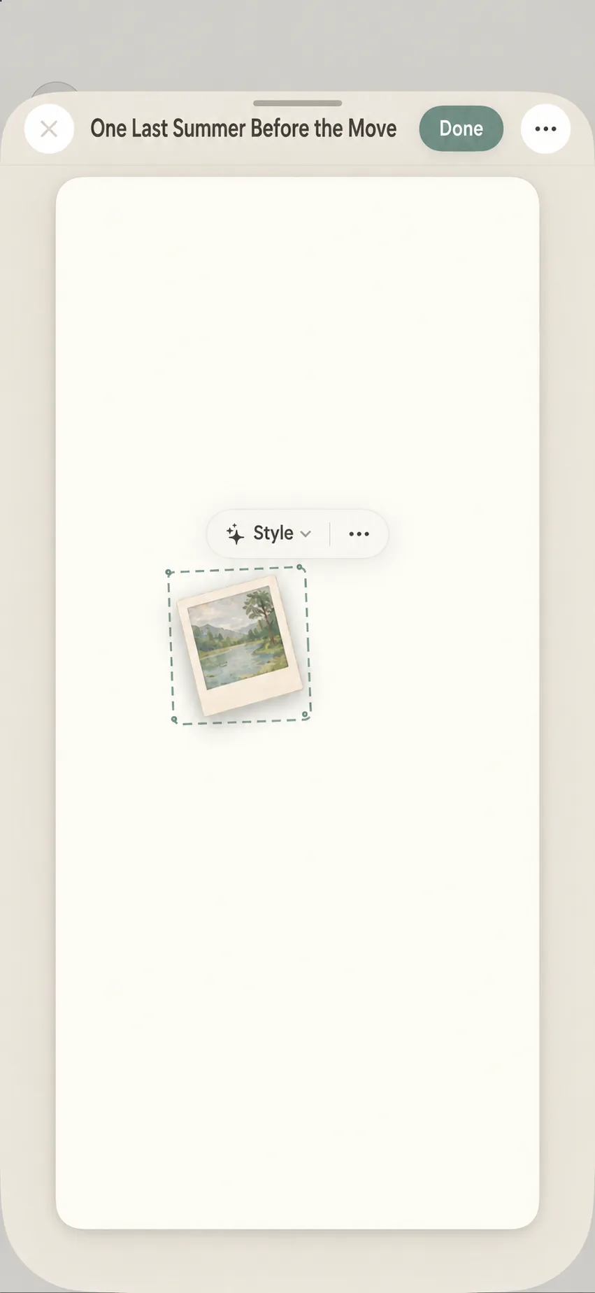 Arranging photos, typography, and stickers on the canvas