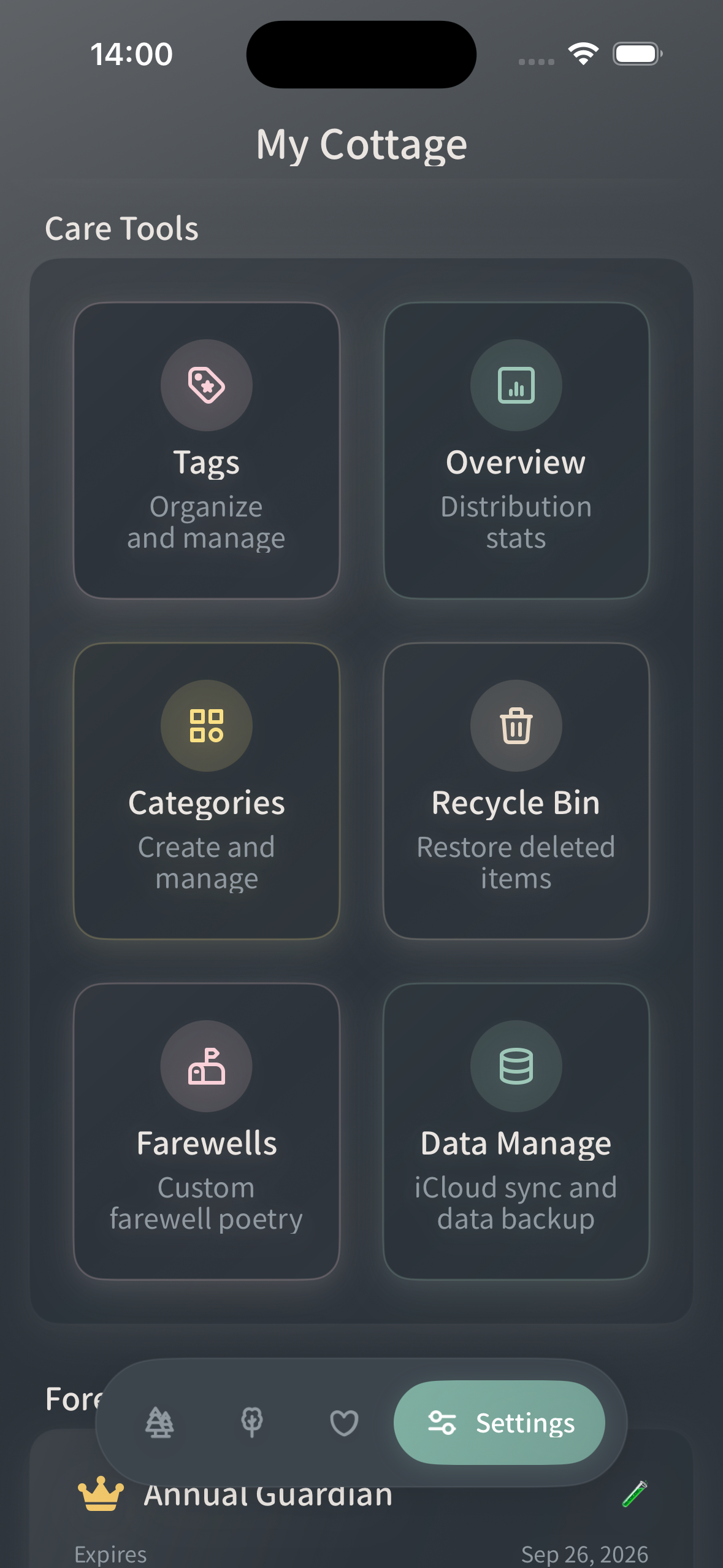 Care tools interface